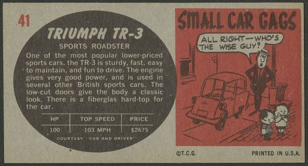 1961 Topps Sports Cars